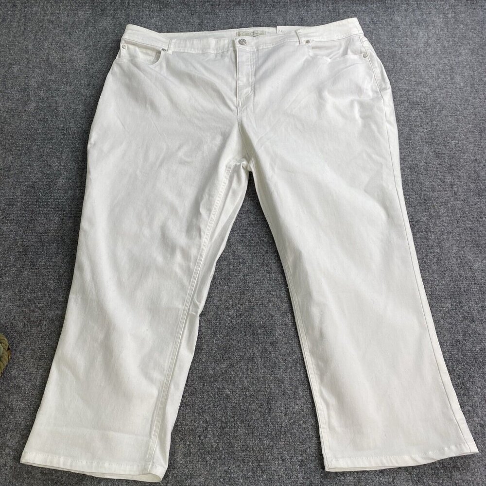 C Est 1946 Pants Womens 24W White Hi Rise Skinny Crop Minimalist Classic Shaping
